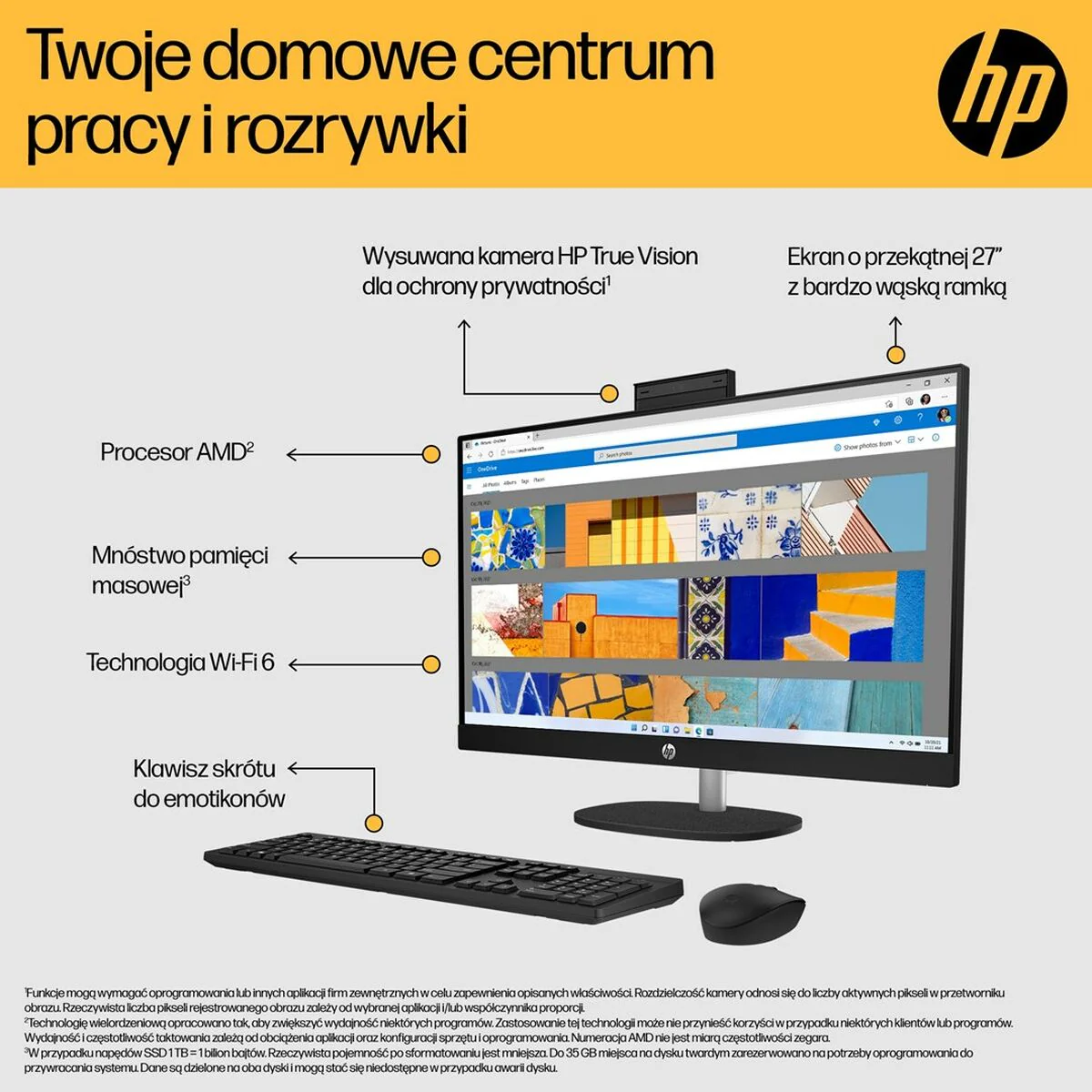 All in One HP 9U2K5EA 27" AMD Ryzen 5 7520U 16 GB RAM 512 GB SSD - Image 5