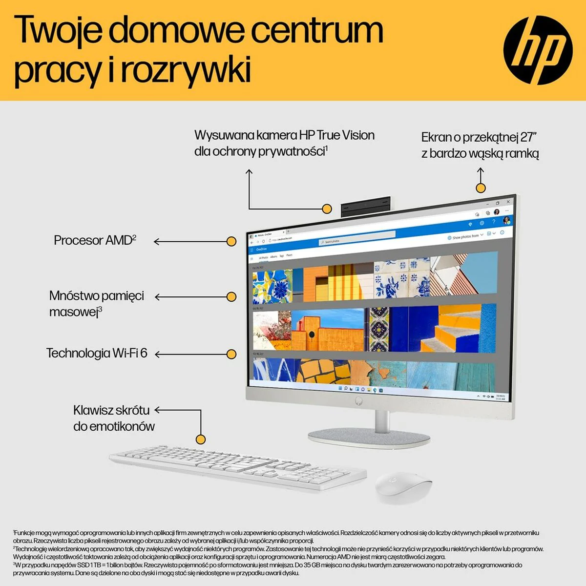 All in One HP 9U2K5EA 27" AMD Ryzen 5 7520U 16 GB RAM 512 GB SSD - Image 6