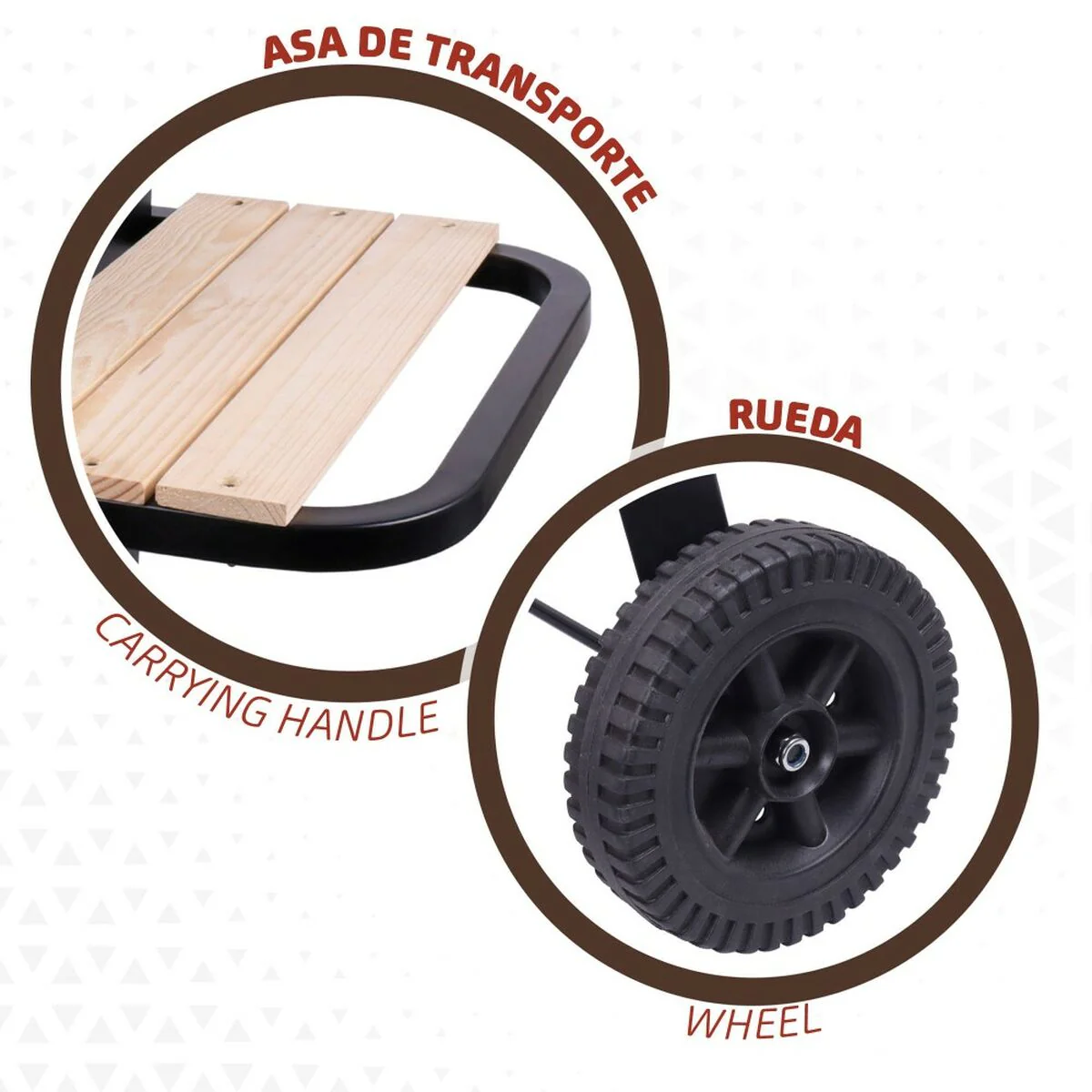 Barbecue a Carboni con Ruote Aktive Metallo smaltato 100,5 x 88,5 x 40 cm Nero - Image 3